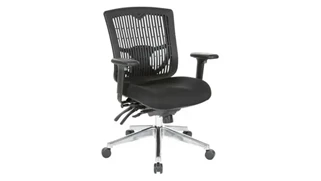 Ergonomic Task Chairs WFB Designs Contoured Plastic Black Back Manager Chair with Polyurethane Seat