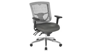 Ergonomic Task Chairs WFB Designs Contoured Plastic Grey Back Manager Chair with Polyurethane Seat