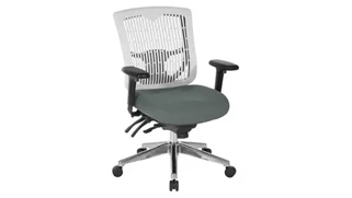 Ergonomic Task Chairs WFB Designs Contoured Plastic White Back Manager Chair with Fabric Seat