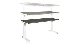 Standing Desks - Electronically Adjustable WFB Designs 72in x 24in Height Adjustable Desk with 3 Stage Motor