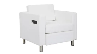 Club & Lounge Chairs WFB Designs Arm Chair in Enhanced Vinyls with Power Charging Outlets