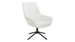 Club & Lounge Chairs WFB Designs Faux Leather Swivel Swoop Guest Chair with Black Base