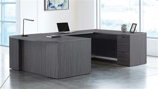 U Shaped Desks WFB Designs 72in x 112in Double Pedestal Bow Front U-Desk