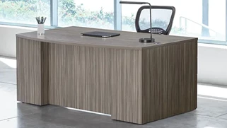 Stand-Alone Double Pedestal Desks WFB Designs Step Front Double Pedestal Bow Desk