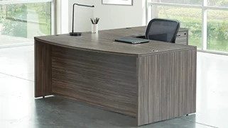 L Shaped Double Pedestal Desks WFB Designs L- Shaped Double Pedestal Bow Front Desk