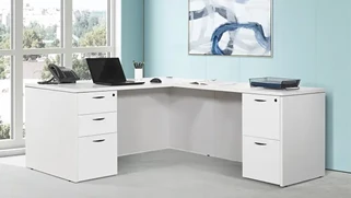 L Shaped Double Pedestal Desks WFB Designs 72in x 84in Double Pedestal L-Desk
