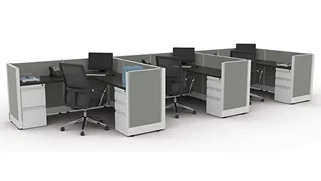 Cubicles WFB Designs 39in H 3-Person Cubicle Fabric Panels - Powered