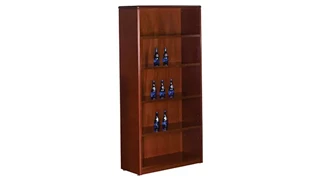 Standard Bookcases WFB Designs 70in H 5 Shelf Wood Veneer Bookcase