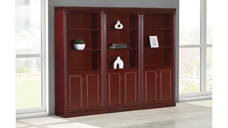 Bookcases WFB Designs 3 Section Wood Veneer Bookcase Wall Unit - 3 Door Units