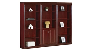 Standard Bookcases WFB Designs 3 Section Wood Veneer Bookcase Wall Unit