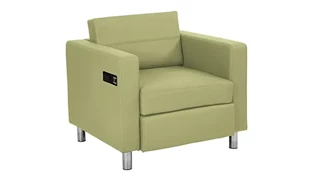 Club & Lounge Chairs WFB Designs Arm Chair in Premium Vinyls with Power Charging Outlets