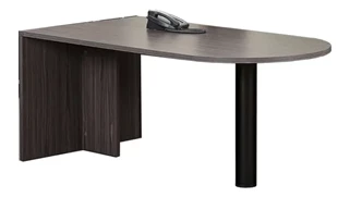 Stand-Alone Desk Shells WFB Designs 72in x 36in Bullet Desk Shell w/ Black Post