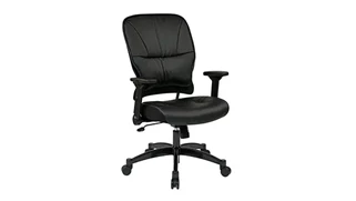 Ergonomic Task Chairs WFB Designs Bonded Leather Mid Back Chair with Gunmetal Steel Base
