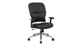 Ergonomic Task Chairs WFB Designs Bonded Leather Mid Back Chair with Polished Aluminum Base