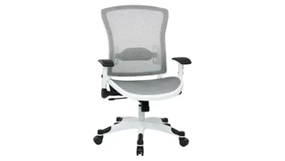 Ergonomic Task Chairs WFB Designs Mesh Back and Seat Office Chair with White Frame, Adjustable Flip Arms