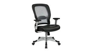 Ergonomic Task Chairs WFB Designs Light Mesh Back and Bonded Leather Seat Office Chair