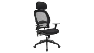 Ergonomic Task Chairs WFB Designs Light Mesh Back and Black Fabric Mesh Seat Office Chair with Headrest and Adj. Lumbar