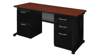 Computer Desks Regency Furniture 66in x 24in Teachers Desk with Double Pedestals