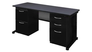Computer Desks Regency Furniture 66in x 30in Teachers Desk with Double Pedestals