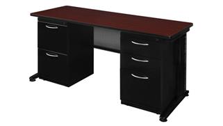 Computer Desks Regency Furniture 72in x 24in Teachers Desk with Double Pedestals