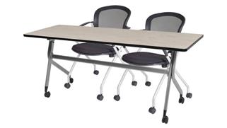 Training Tables Regency Furniture 60in x 24in Flip Top Mobile Training Table & 2 Nesting Chairs