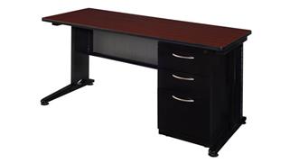 Computer Desks Regency Furniture 66in x 24in Teachers Desk with Single Pedestal