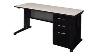 Computer Desks Regency Furniture 66in x 30in Teachers Desk with Single Pedestal
