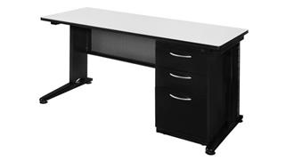 Computer Desks Regency Furniture 72in x 24in Teachers Desk with Single Pedestal