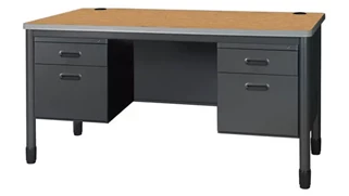 Steel & Metal Desks Regency Furniture 60in W Double Pedestal Desk