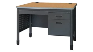 Steel & Metal Desks Regency Furniture 48in W Single Pedestal Desk with Center Drawer