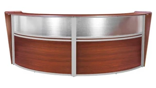 Reception Desks - U Shaped Regency Furniture Plexi Double-Unit Reception Curved Desk Workstation