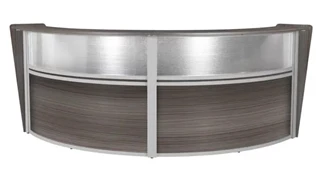 Reception Desks - U Shaped Regency Furniture Plexi Double-Unit Reception Curved Desk Workstation
