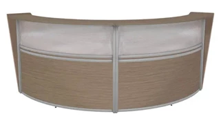 Reception Desks - U Shaped Regency Furniture Plexi Double-Unit Reception Curved Desk Workstation