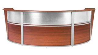 Reception Desks - U Shaped Regency Furniture Plexi Triple-Unit Reception Curved Desk Workstation