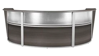 Reception Desks - U Shaped Regency Furniture Plexi Triple-Unit Reception Curved Desk Workstation