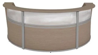 Reception Desks - U Shaped Regency Furniture Plexi Triple-Unit Reception Curved Desk Workstation