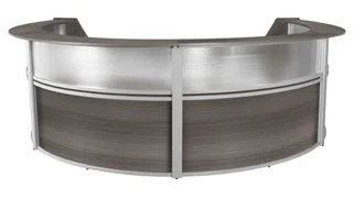 Reception Desks - U Shaped Regency Furniture Plexi Four-Unit Reception Curved Desk Workstation