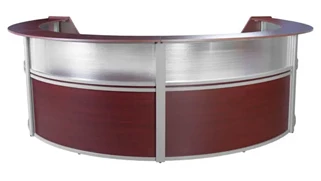 Reception Desks - U Shaped Regency Furniture Plexi Four-Unit Reception Curved Desk Workstation