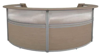 Reception Desks - U Shaped Regency Furniture Plexi Four-Unit Reception Curved Desk Workstation