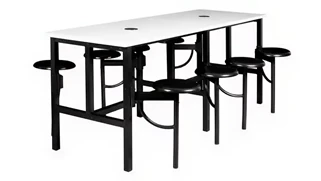 Standing Height Conference Tables Regency Furniture Standing Height Collaborative Table 96in x 31.25in with 8 Metal Swivel Stools
