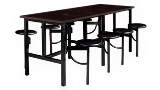 Standing Height Conference Tables Regency Furniture Standing Height Collaborative Table 96in x 31.25in with 8 Wood Swivel Stools