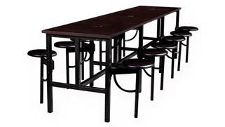 Standing Height Conference Tables Regency Furniture Standing Height Collaborative Table 141in x 31.25in with 12 Wood Swivel Stools