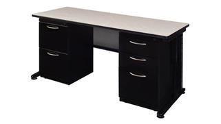 Computer Desks Regency Furniture 72in x 30in Teachers Desk with Double Pedestals