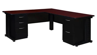 L Shaped Double Pedestal Desks Regency Furniture 66in x 72in L-Shaped Desk with Double Pedestals