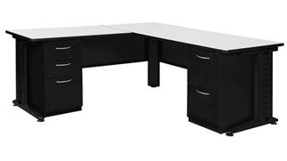 L Shaped Desks Regency Furniture 66in x 72in L-Shaped Desk with Double Pedestals