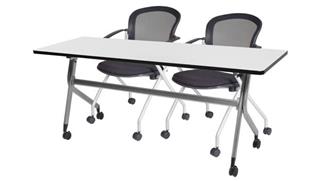 Training Tables Regency Furniture 66in x 24in Flip Top Mobile Training Table & 2 Nesting Chairs