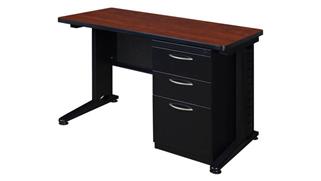 Computer Desks Regency Furniture 48in x 24in Teachers Desk with Single Pedestal