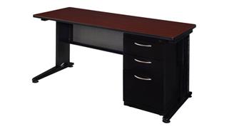 Computer Desks Regency Furniture 66in x 24in Teachers Desk with Single Pedestal