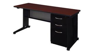 Steel & Metal Desks Regency Furniture 72in x 30in Teachers Desk with Single Pedestal