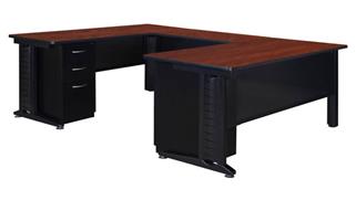 U Shaped Desks Regency Furniture 66in x 72in U-Shaped Desk with Double Pedestals